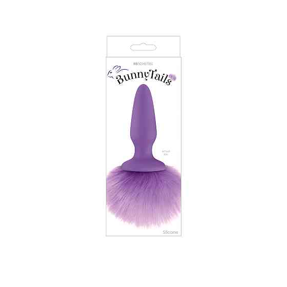 Анальна пробка з м'яким пухнастим хвостом кролика Фіолетова BUNNY TAILS PURPLE Sex Aura Київ