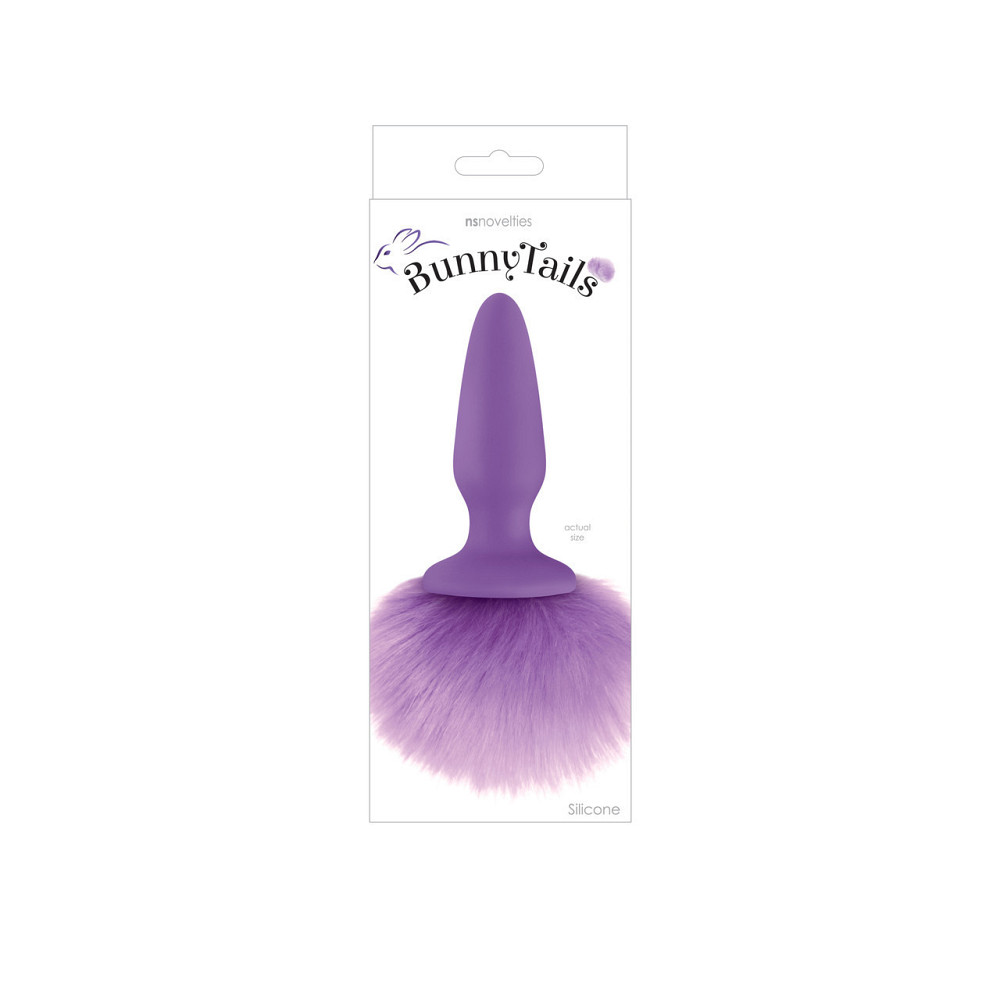 Анальна пробка з м'яким пухнастим хвостом кролика Фіолетова BUNNY TAILS PURPLE Sex Aura Київ - фото 2