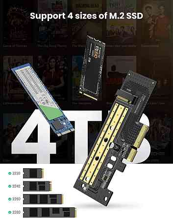 Адаптер Ugreen для встановлення SSD M.2 (NVMe) у слот PCI-E 3.0 x4 CM302 70503 Николаев