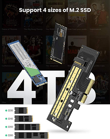 Адаптер Ugreen для встановлення SSD M.2 (NVMe) у слот PCI-E 3.0 x4 CM302 70503 Николаев - изображение 3