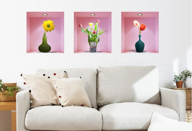 Интерьерная наклейка в комнату Вазы с цветами Киев - изображение 1