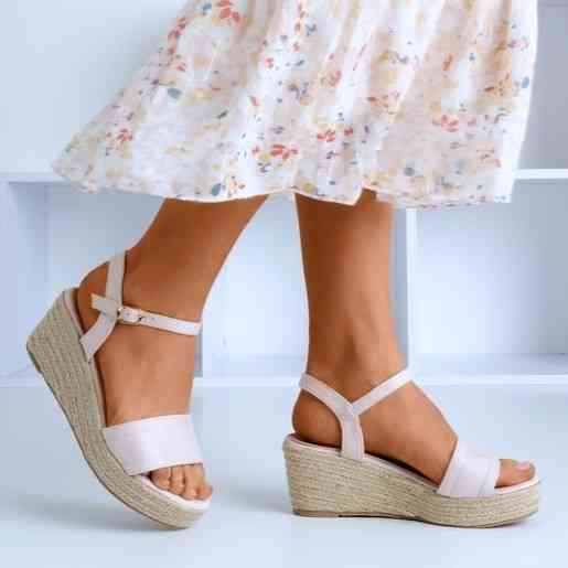 . Жіночі Сандалії Сірі Босоніжки на Танкетці Платформа Бежеві Літні (розміри: 36,37,38,39,40,41) — 32 Дніпро