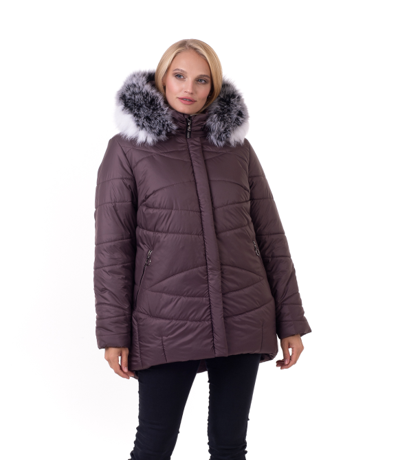 Стильный женский пуховик с мехом  чбк Киев - изображение 1