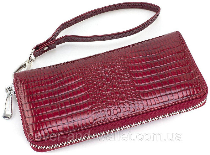 Красный лаковый женский кошелек на молнии из кожи ST Leather S4001A Киев - изображение 3