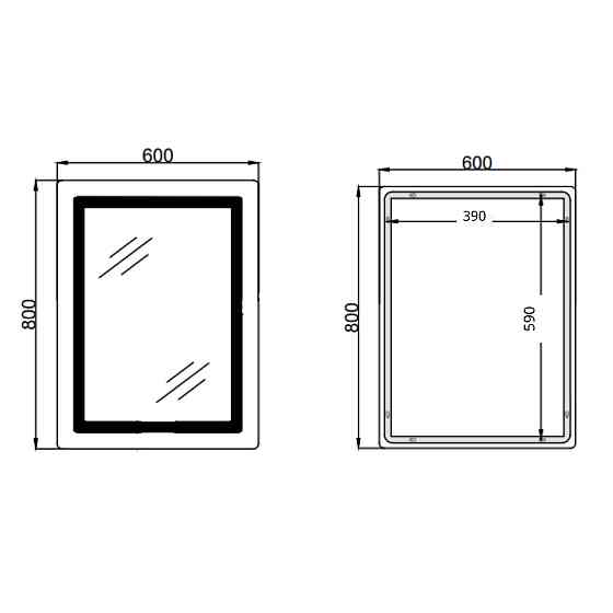 Дзеркало Qtap Cardinal (CA2) 600х800 з LED-підсвіткою Touch, з антизапотіванням, з димером, темп. кольору (3000-6500K) Reverse Київ