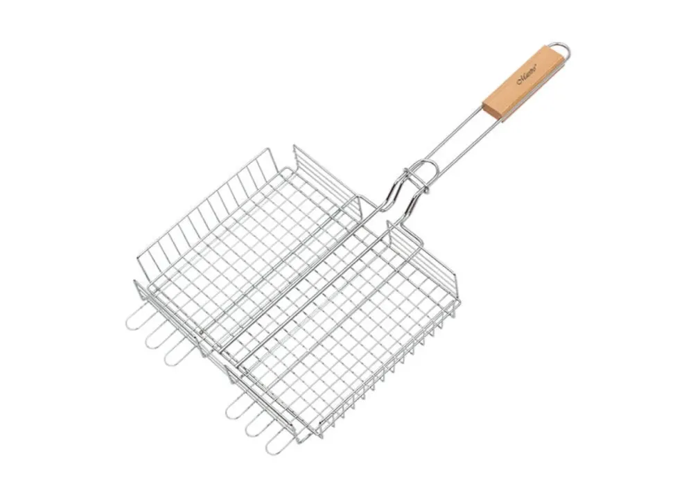 Решетка-гриль UNIQUE: 30x24x6 см, нержавеющая сталь, деревянная ручка — для ваших идеальных пикников Одесса - изображение 2