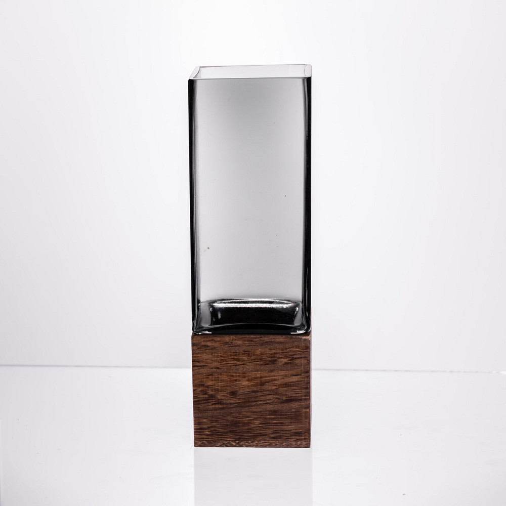 Yiwu Ваза для квітів квадратная скляна 8×8×25 (см) декоративна ваза 900 (мл) із товстого скла H Коломия - фото 2