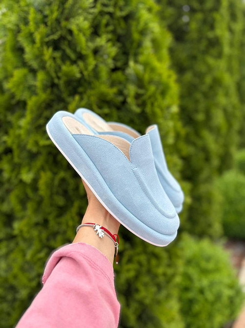 Шльопанці жіночі, натуральна замша, із закритим носком блакитні літні M.KRAFT 1113 р. 36-41 Коломыя - изображение 7