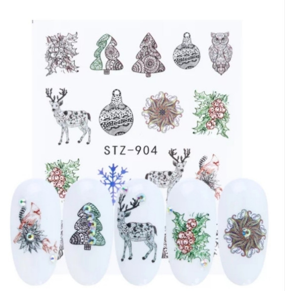 Наклейки на ногти новогодние зимние - размер наклейки 6*5см, инструкция в описании товара Киев - изображение 1
