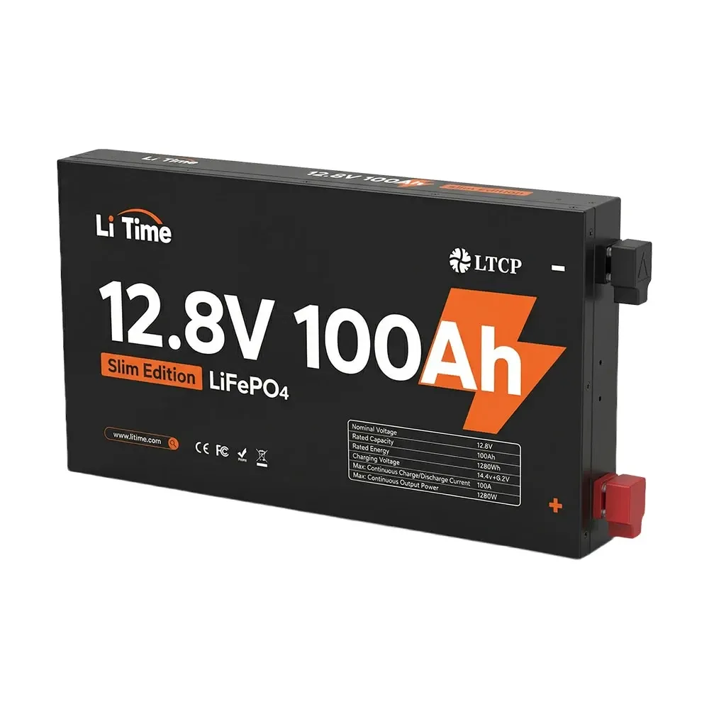 Акумуляторна батарея літій-залізо-фосфатна 12.8В 100А*год LiFePO4 LiTime Slim 12V100-100-SLIM-LTCP-4-SE100 ультратонка (44-00531) Киев - изображение 10