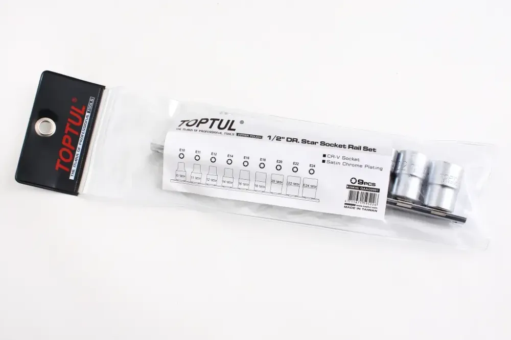 Набір голівок 1/2 Torx 9 ед. Toptul E10-E24 на планці Вінниця - фото 2