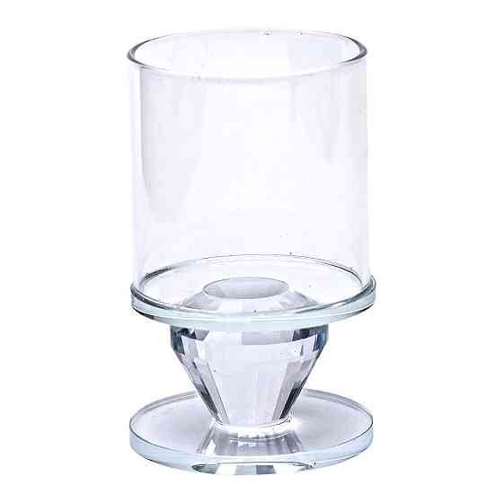 Підсвічник скляний 6×9.3 см на одну свічку підсвічник келих на ніжці декоративний прозорий HP-4-27S Коломия