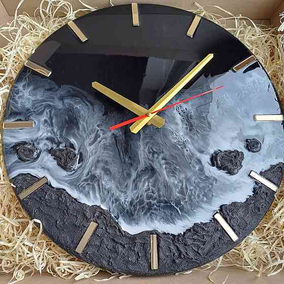 Часы настенные 40 см из эпоксидной смолы ручной работы Днепр