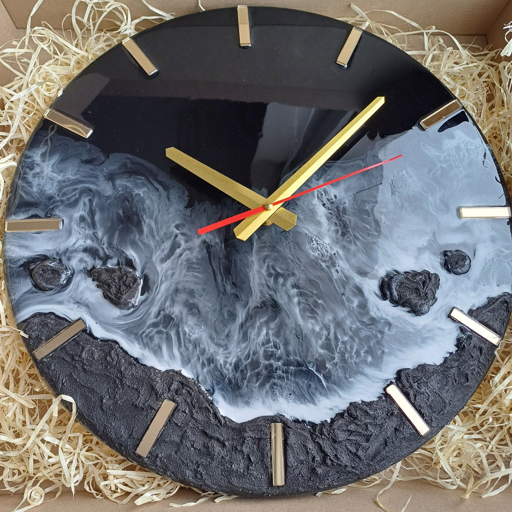 Часы настенные 40 см из эпоксидной смолы ручной работы Днепр - изображение 1