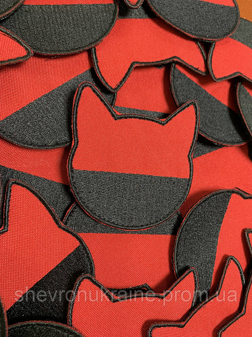 Шеврон КОТИК УПА (Форма контурная. На липучке) Размер 6.7x6.7см Киев - изображение 3