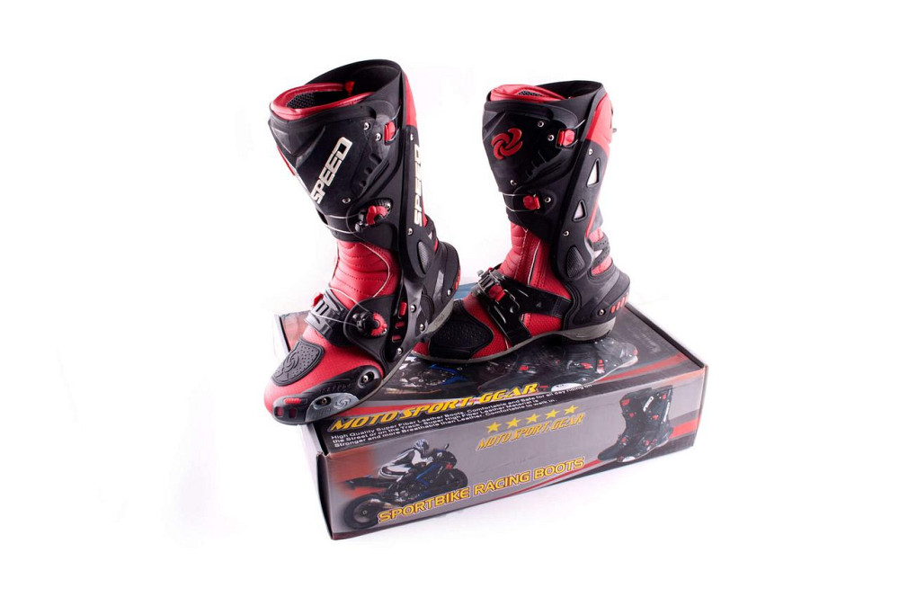 Ботинки байкера (mod:1003, size:40, красные) Мукачево - изображение 1