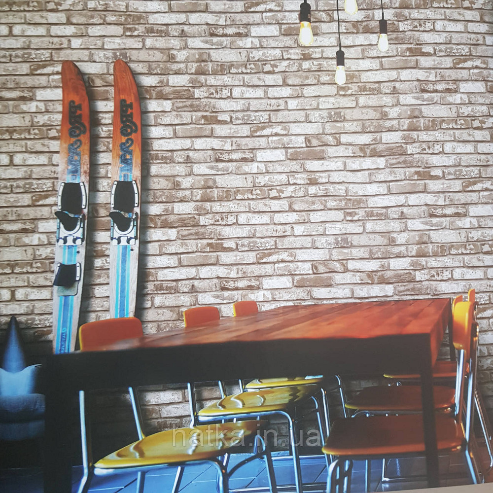 Обои метровые винил на флизелине Decowall Retro под кирпич бежевые кремовые белые Киев - изображение 1