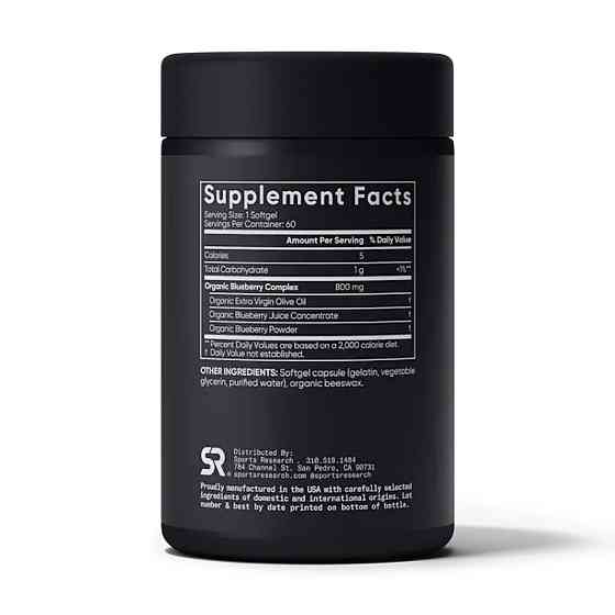 Экстракт черники Sports Research Blueberry Concentrate 800mg 60 гел капс Киев