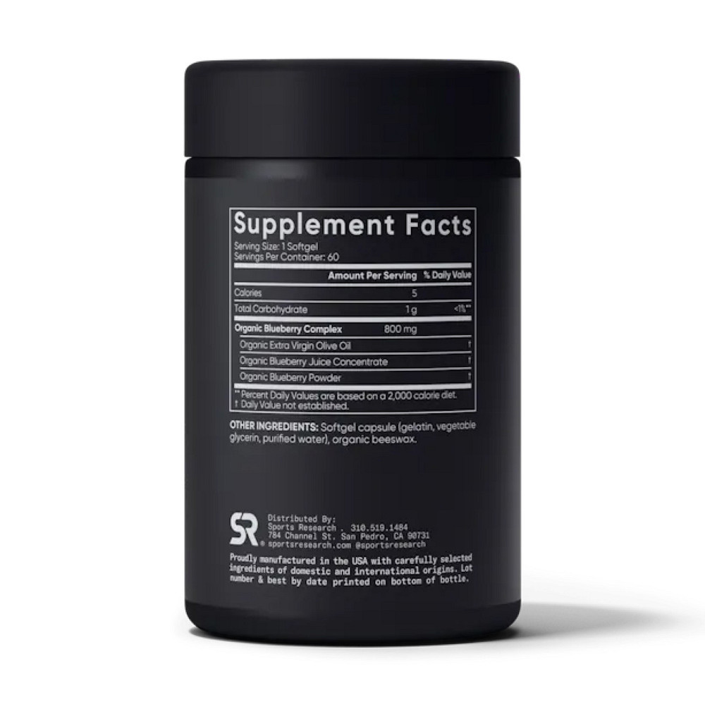 Экстракт черники Sports Research Blueberry Concentrate 800mg 60 гел капс Киев - изображение 2