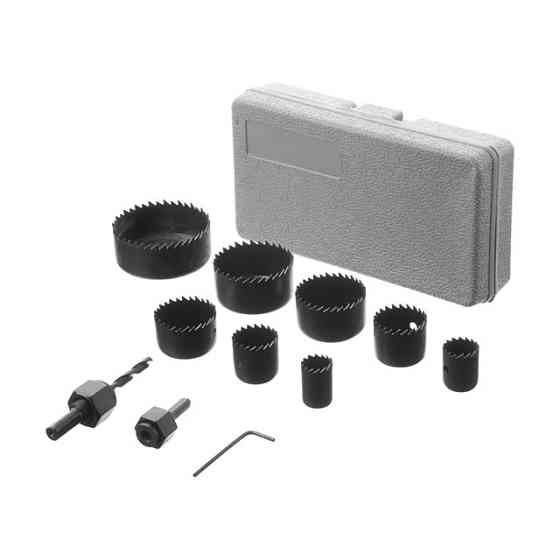 Набір корончатих свердел по деревині, 11 од., 19-64 мм INTERTOOL BT-0023 Киев