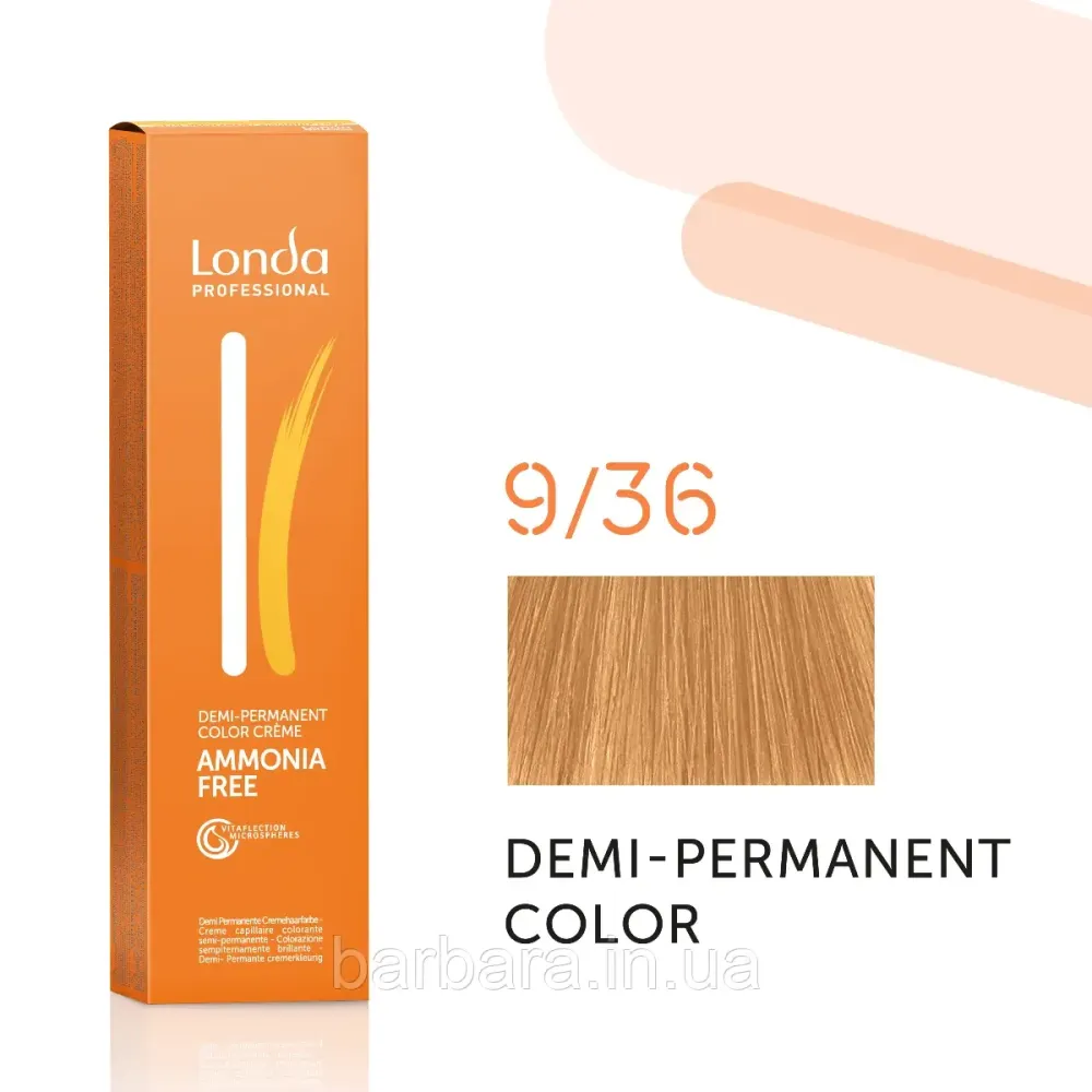 Тонуюча безаміачна фарба для волосся Londа Demi-Permanent Color 9/36 очень светлый блонд золотисто-фиолетовый Киев - изображение 1
