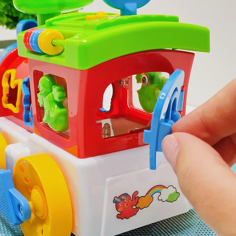 Паровоз розвиваючий TK Group озвучка на батарейках пищалка на трубі підсвічування Червоно-зелений (93866) Чернігів - фото 2