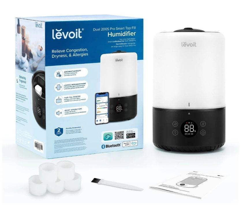 Увлажнитель воздуха Levoit Dual 200S Pro Smart Top-Fill LUH-D301S-KEUR (HEAPHULVSEU0079Y) ( білий з чорним ) Харків - фото 7