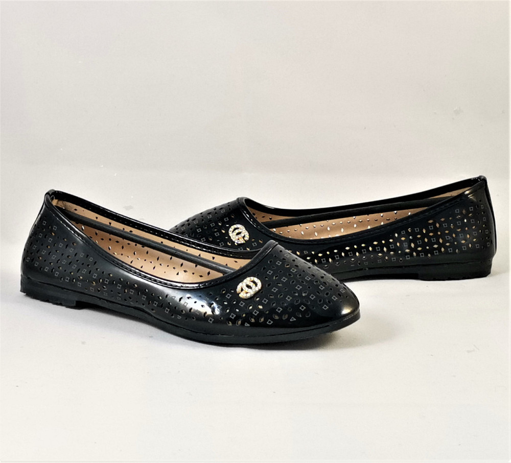 Жіночі Балетки Чорні Лакові з Перфорацією Мокасини Туфлі Літні (розміри: 36,37,38,39) — 870 Дніпро - фото 6