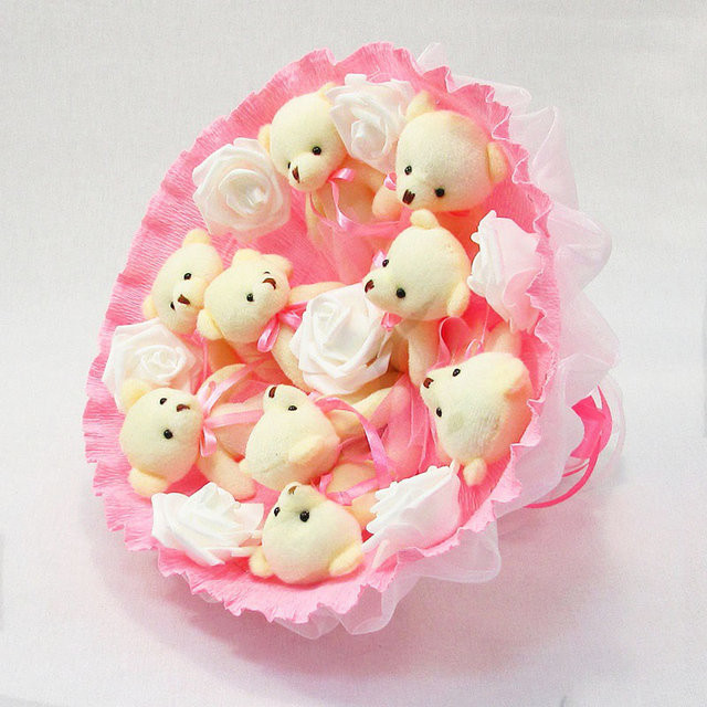 Букет из мягких игрушек 9 мишек 5337IT розовый Винница - изображение 1