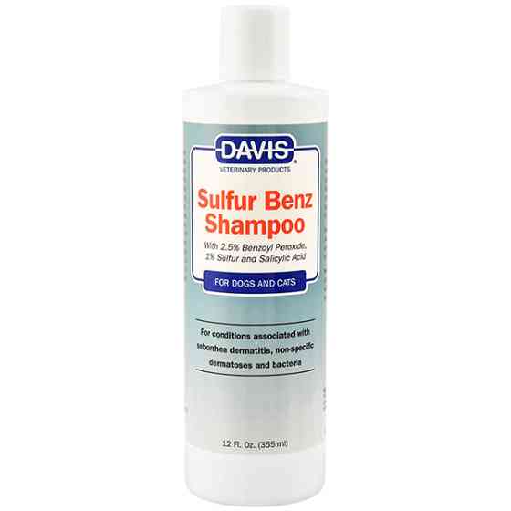 Davis Sulfur Benz Shampoo ДЕВІС СУЛЬФУР БЕНЗ дерматокосметичний шампунь з 2,5% бензоїл пероксидом для собак і котів із захворюваннями шкіри Київ