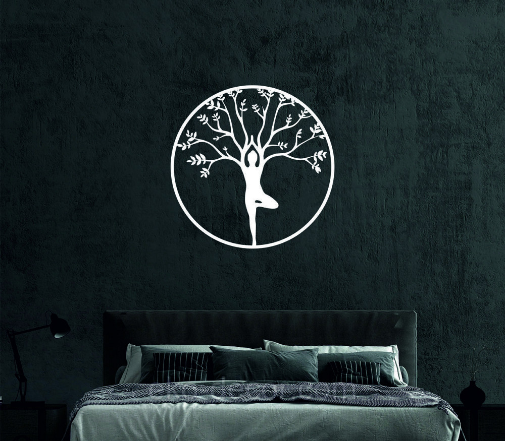 Декоративне настінне 3D Панно «ЙОГА» Декор на стіну з об'ємом 50*50 см, Білий Київ - фото 4