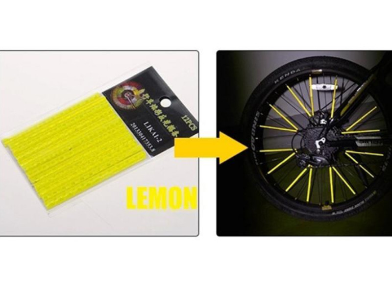 Светоотражающие накладки на спицы Feel Fit желтые Бровары - изображение 3