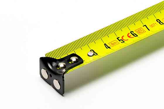 WERTVOLL Рулетка WERTVOLL 8 м×25 мм з магнітами фіксатор полотна покриття TPR нейлонове покритт Київ