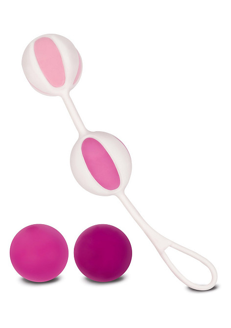 Кулі вагінальні Gvibe Geisha Balls 2 для тренування інтимних м'язів, рожеві Sex Aura Київ - фото 1