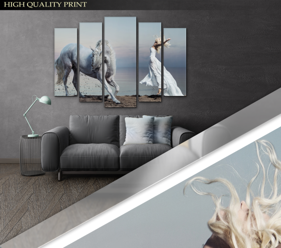 Модульна картина Кінь і Дівчина Art-298_5 ( 80х118см ) Київ