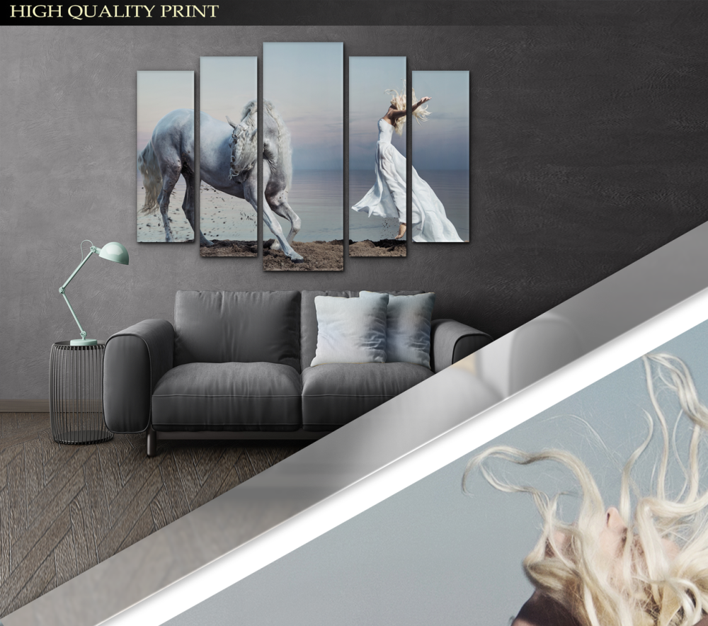 Модульна картина Кінь і Дівчина Art-298_5 ( 80х118см ) Київ - фото 3