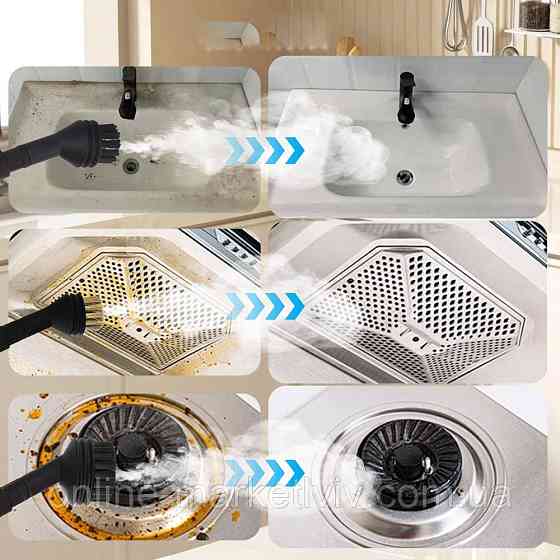 Портативний пароочисник для дому 2500Вт,1200мл,6 режимів + 7 насадок SBR Київ