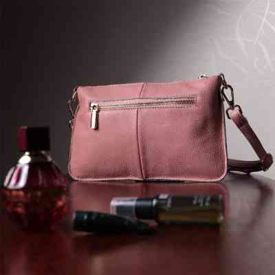 Сумка Vintage Женская с двумя ремнями из натуральной кожи Розовая (22644) Винница