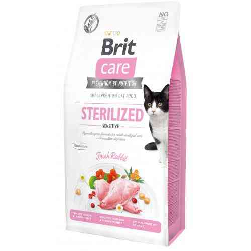 Корм сухий Brit Care Cat Grain Free Sterilized Sensitive для стерелізованих котів з чутливим травленням з кроликом 7 кг Київ