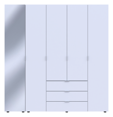 Комплект шаф для одягу Doros Гелар (2 шт.) 194х49,5х203,4 см Дзеркало/Білий (DRS-011137) Львів