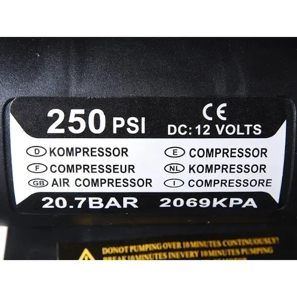 Автомобільний компресор Air Pomp Ji030 12V від прикурювача: 250 PSI для швидкого підкачування шин Київ - фото 3