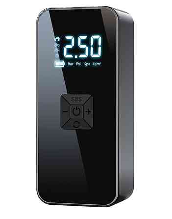 Насос аккумуляторный цифровой CQB-ZX-801 60W с функцией PowerBank TypeC 12В с фонариком, сумкой и переходниками Винница