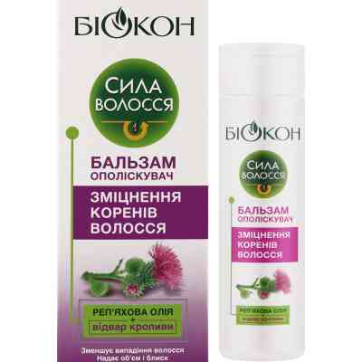 Кондиционер для волос Біокон Сила волос Бальзам ополаскиватель Укрепление корней 205 мл (4823110303313) Винница