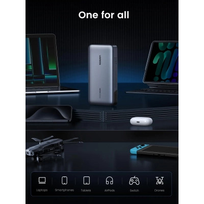 Концентратор Ugreen USB-C to HDMI + 2xUSB 3.2 + USB-C 3.2 + RJ45 + PD CM512 gray (45000) Винница - изображение 9