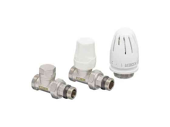 Комплект на радіатор 15x3/4 (прямий) з термоголовкою SET ТМ KOER Київ