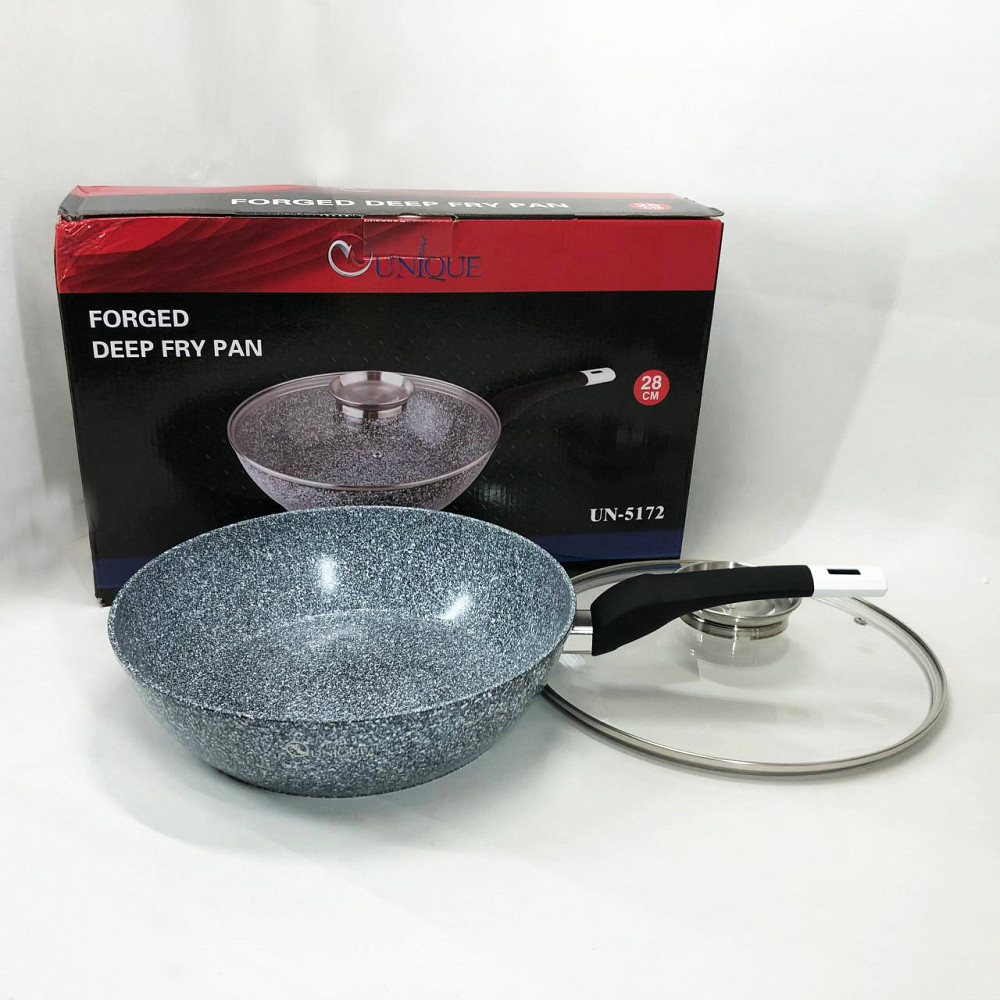 Алюмінієві сковорідки з антипригарним покриттям UNIQUE UN-5172 28 см, Сковорода для варіння TP-18 Івано-Франківськ - фото 3