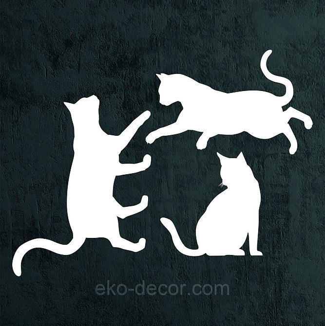 Декоративне настінне Панно «Коти», Декор на стіну 70*55 см (3шт.), Білий Київ - фото 9