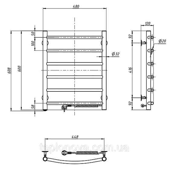 Сушарка для рушників Камелія 480х600 права Чернівці
