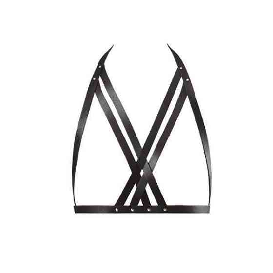Портупея Bijoux Indiscrets MAZE — Halter Bra Harness Black Sex Aura Київ