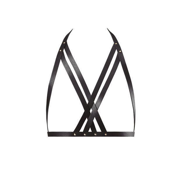 Портупея Bijoux Indiscrets MAZE — Halter Bra Harness Black Sex Aura Київ - фото 1